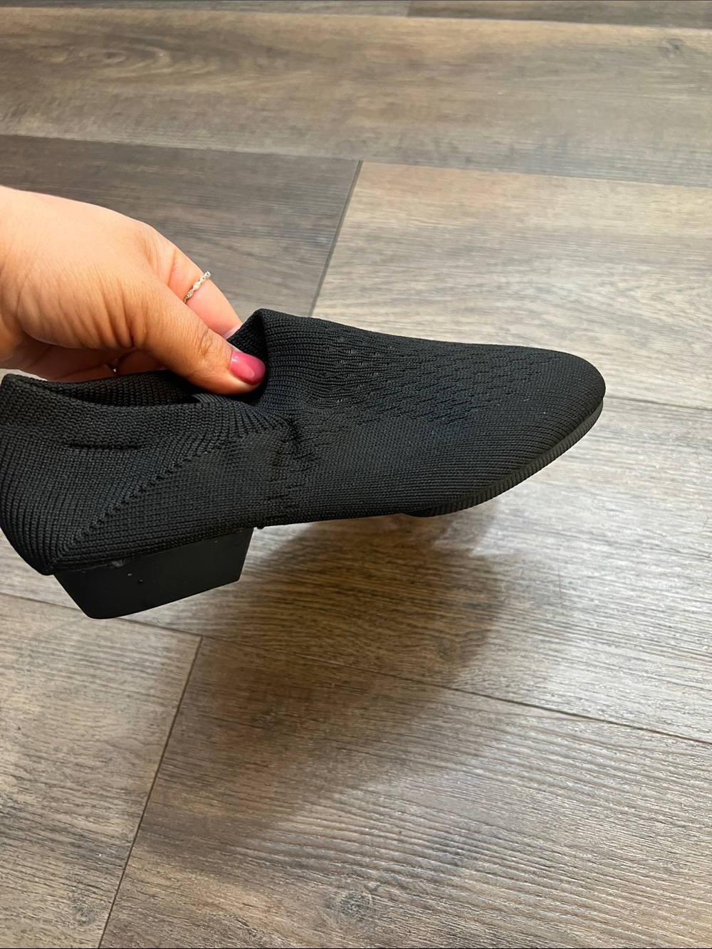 Black Knit Slip-On Women’s Shoe - Comfortable Everyday Style